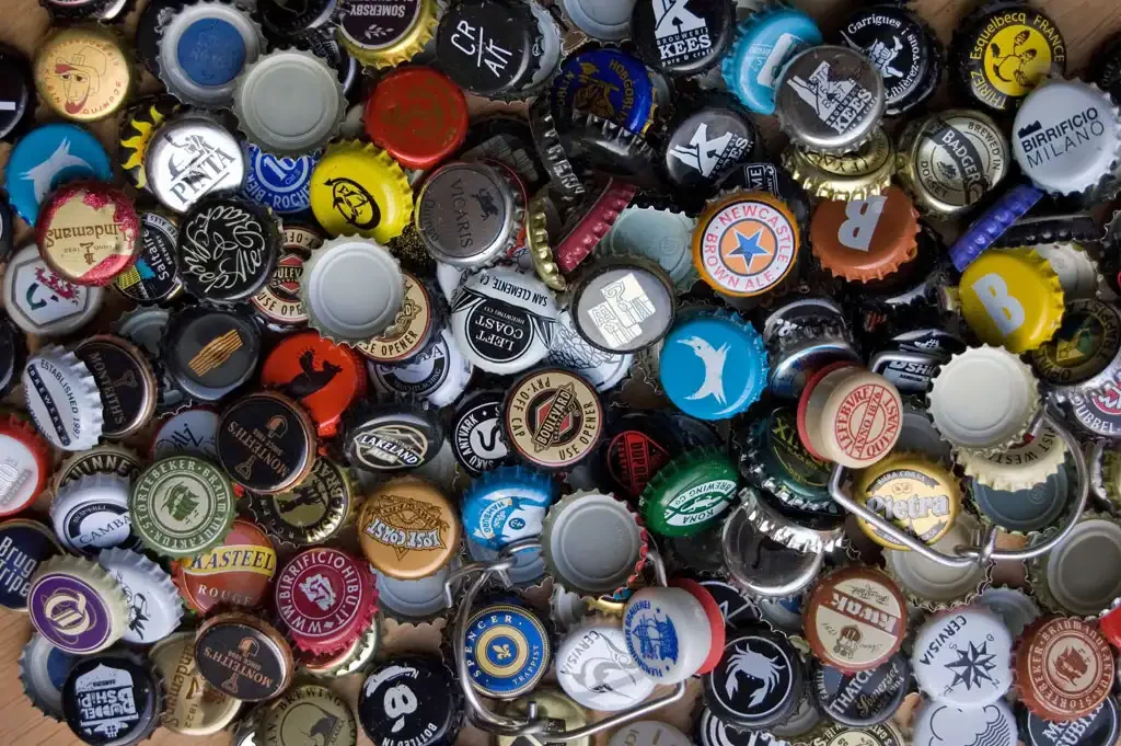 Kaeru Beer's collection of global bottle-tops amassed as a beer and beverage industry consultant.